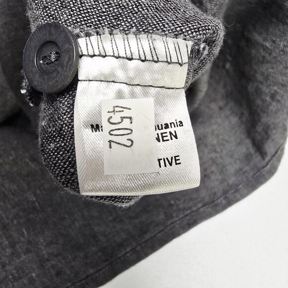 Flax Linen Tunic Size S Relaxed Fit Sleeveless Button Front Long Lagenlook - Picture 7 of 8